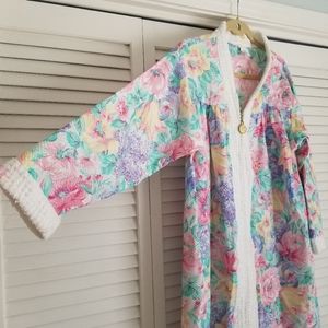 Vintage stanferman zipper floral robe